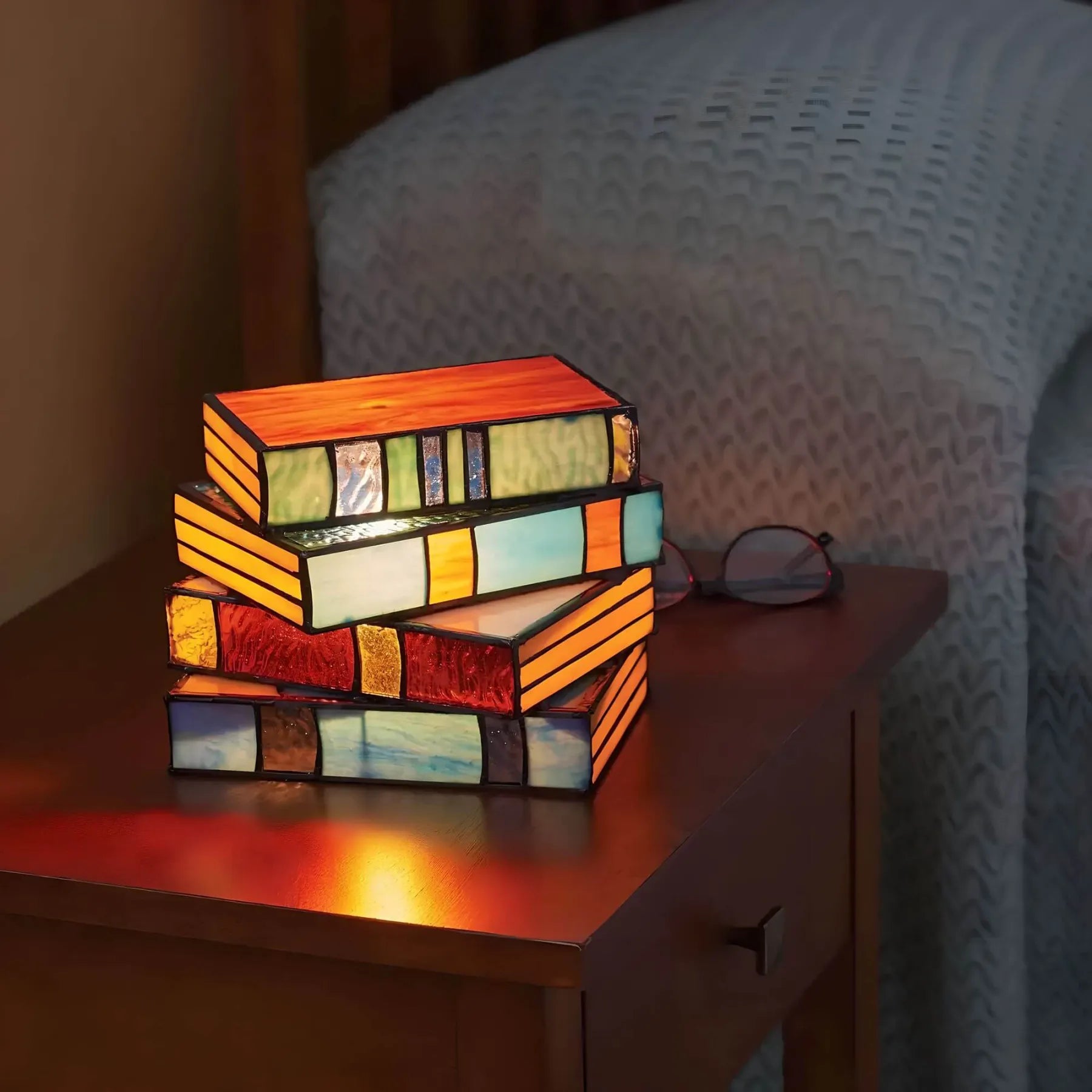Lámpara Decorativa De Libros Tiffany | Luz Artística De Vitral-Lamp-SeemSeem