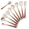 Set De Utensilios De Cocina De Silicona | Kit Antiadherente Con Acabado Madera-Utensils-SeemSeem