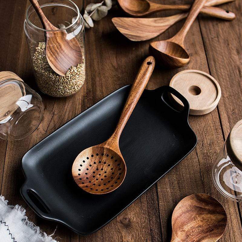 Utensilios De Cocina | Cucharón De Madera-Kitchen Utensil Set-SeemSeem