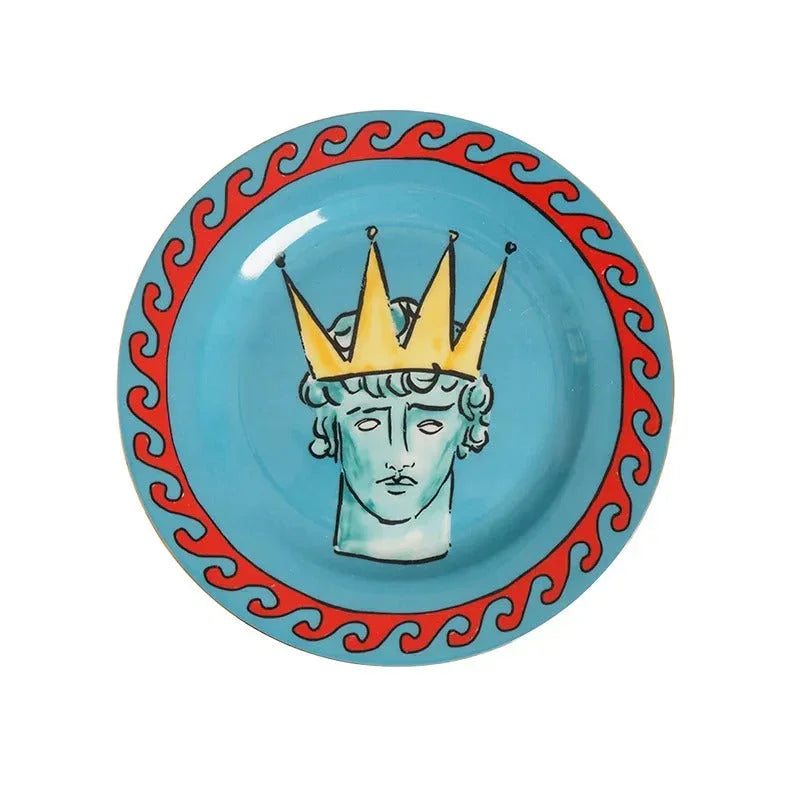 Mediterrane Künstler-Teller-Set | Dekorative Geschirr mit klassischen Motiven - Teller-SeemSeem