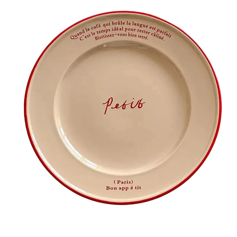 Vintage Geschirrset mit dekorativen Buchstaben | Teller und Tassen für den Tisch-tablewear-SeemSeem