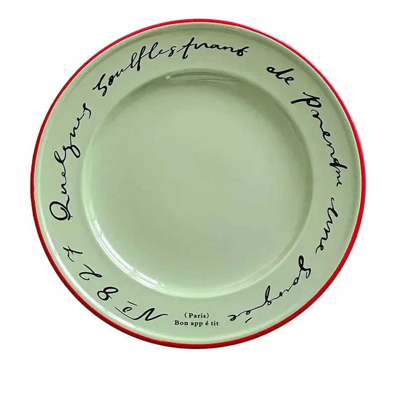 Vintage Geschirr-Set mit dekorativen Buchstaben – Teller und Tassen für den Tisch - tablewear-SeemSeem