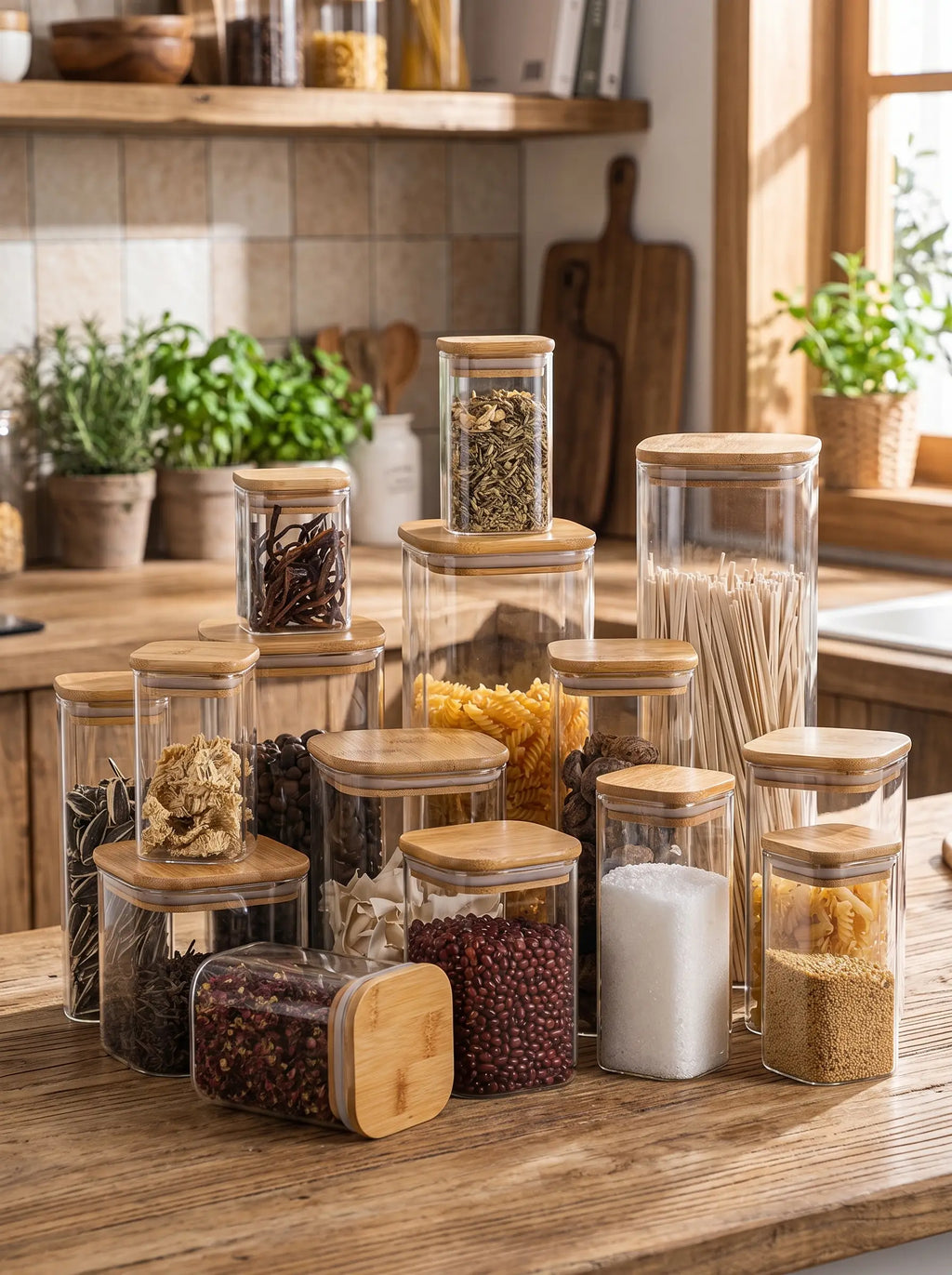 Juego De Recipientes Herméticos | Organizadores De Cocina Con Tapa