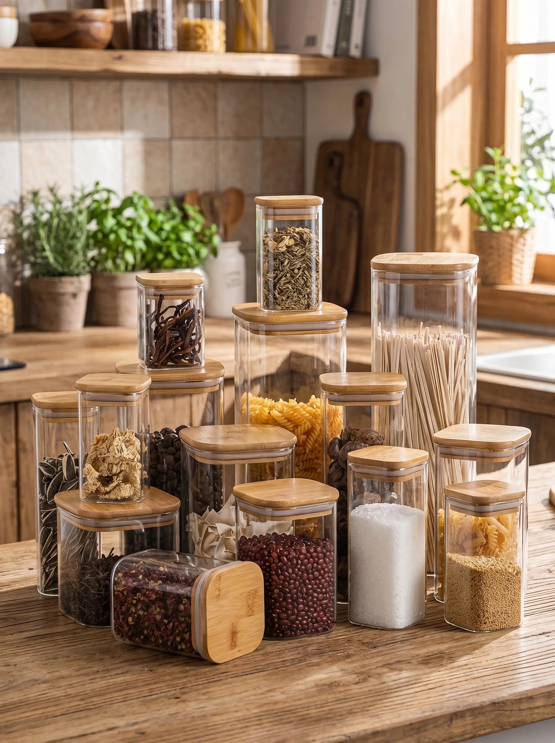 Juego De Recipientes Herméticos | Organizadores De Cocina Con Tapa