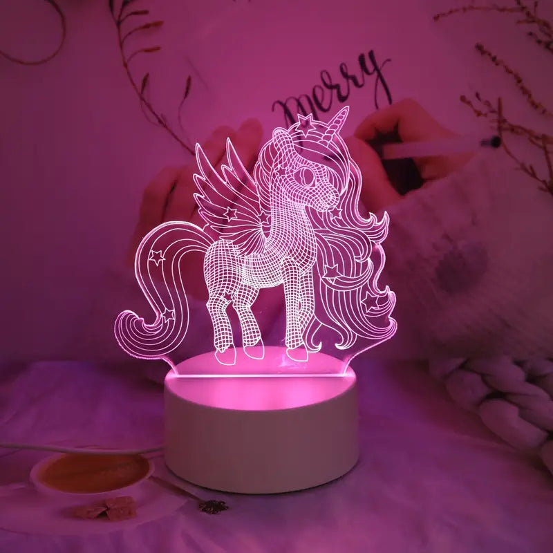 Lámpara 3D De Unicornio | Diseño Acrílico Iluminado-Lamp-SeemSeem