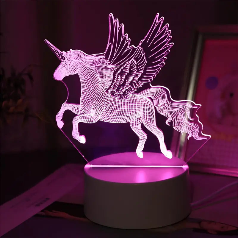 Lámpara 3D De Unicornio | Diseño Acrílico Iluminado-Lamp-SeemSeem