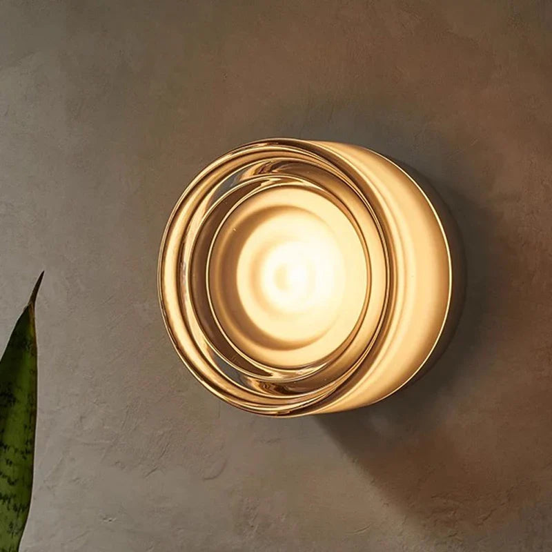 Circular Amber Wall Light | Round Shape Integrated Lighting Indoor Use-Lamp-SeemSeem