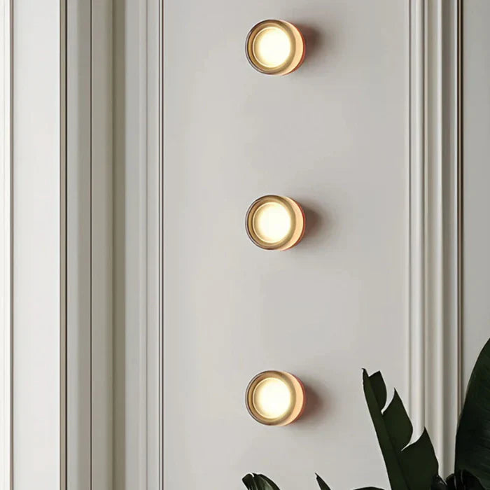 Circular Amber Wall Light | Round Shape Integrated Lighting Indoor Use-Lamp-SeemSeem