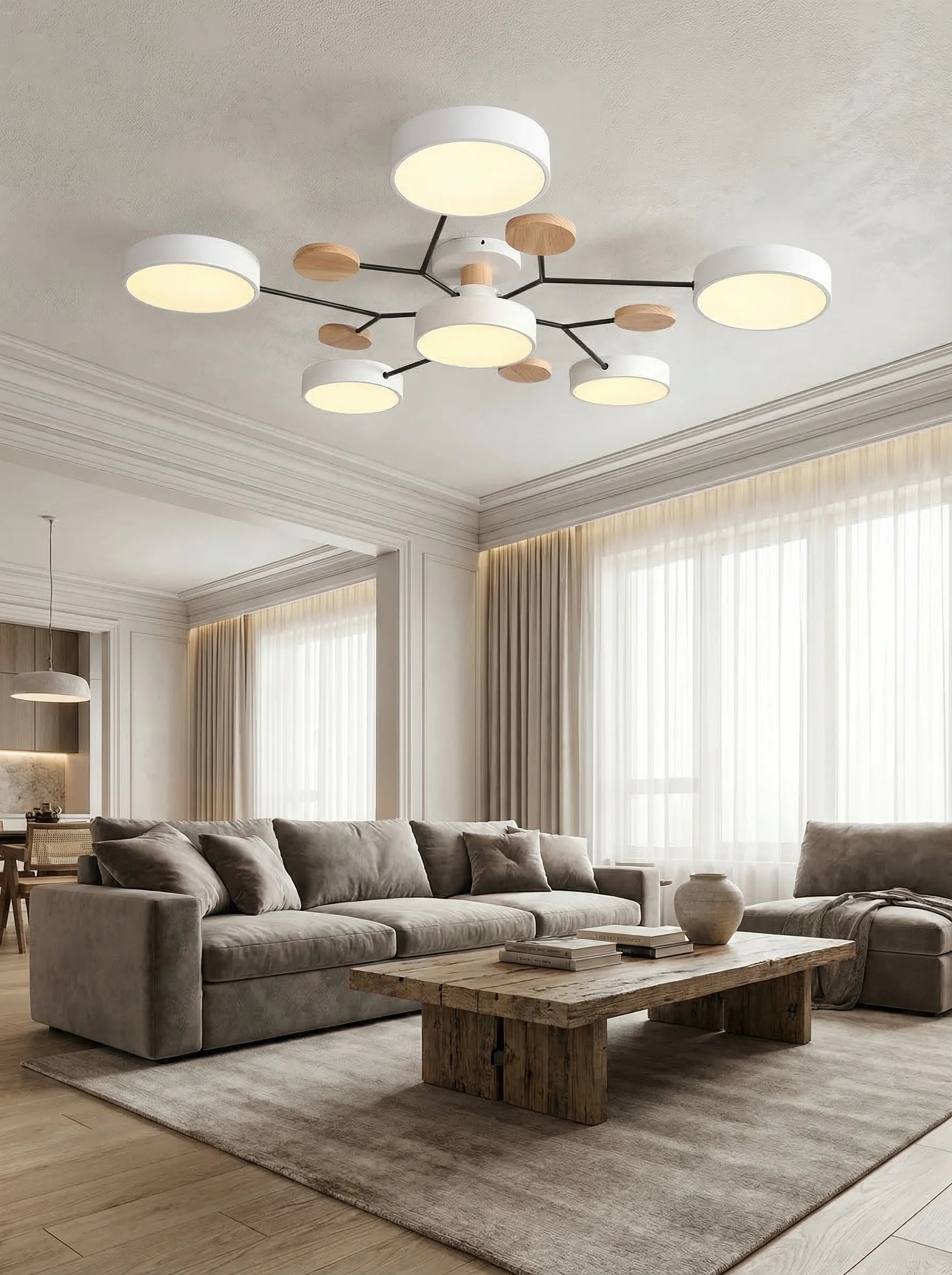 Moderne LED-Deckenleuchte für das Wohnzimmer | Runder moderner Deckenplafon - SeemSeem