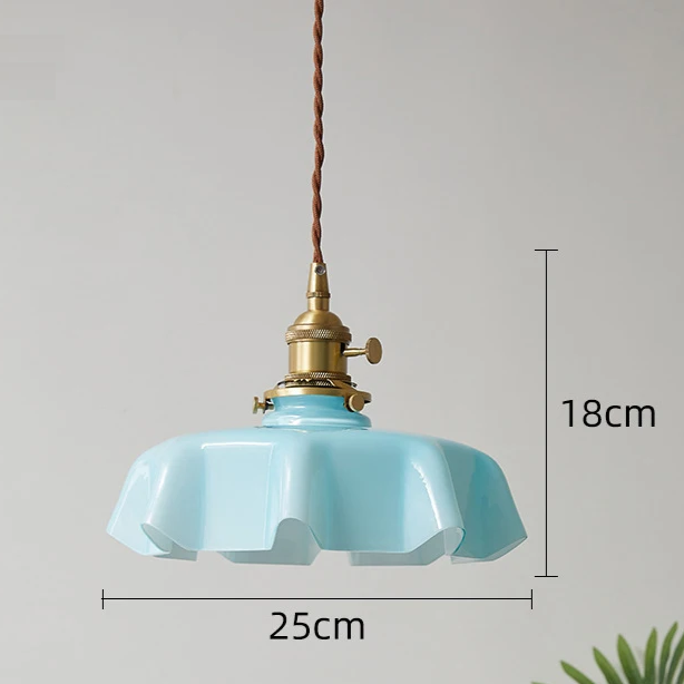 Lámpara colgante de vidrio vintage francés - 05 colores - Image 13