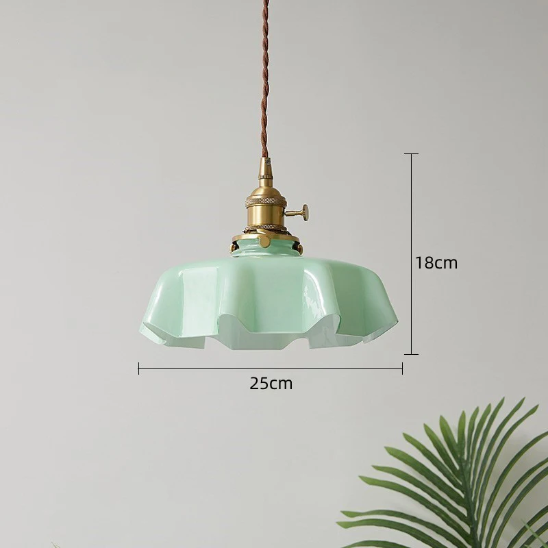 Lámpara colgante de vidrio vintage francés - 05 colores - Image 8
