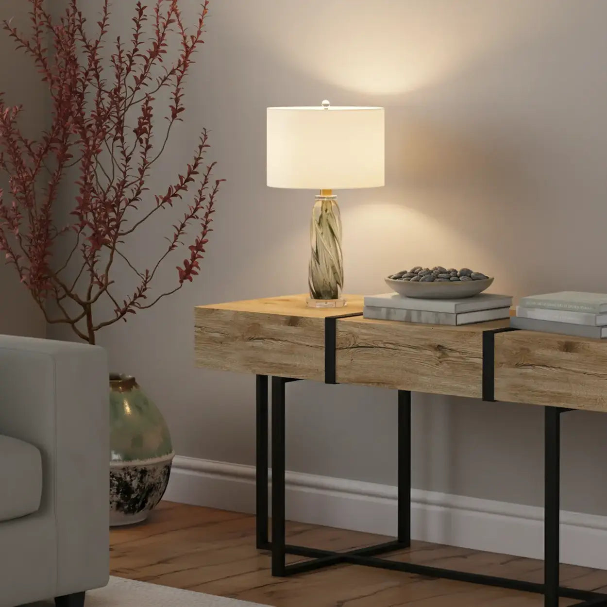 Lámpara De Mesa | Base Esculpida Decorativa-Lamp-SeemSeem