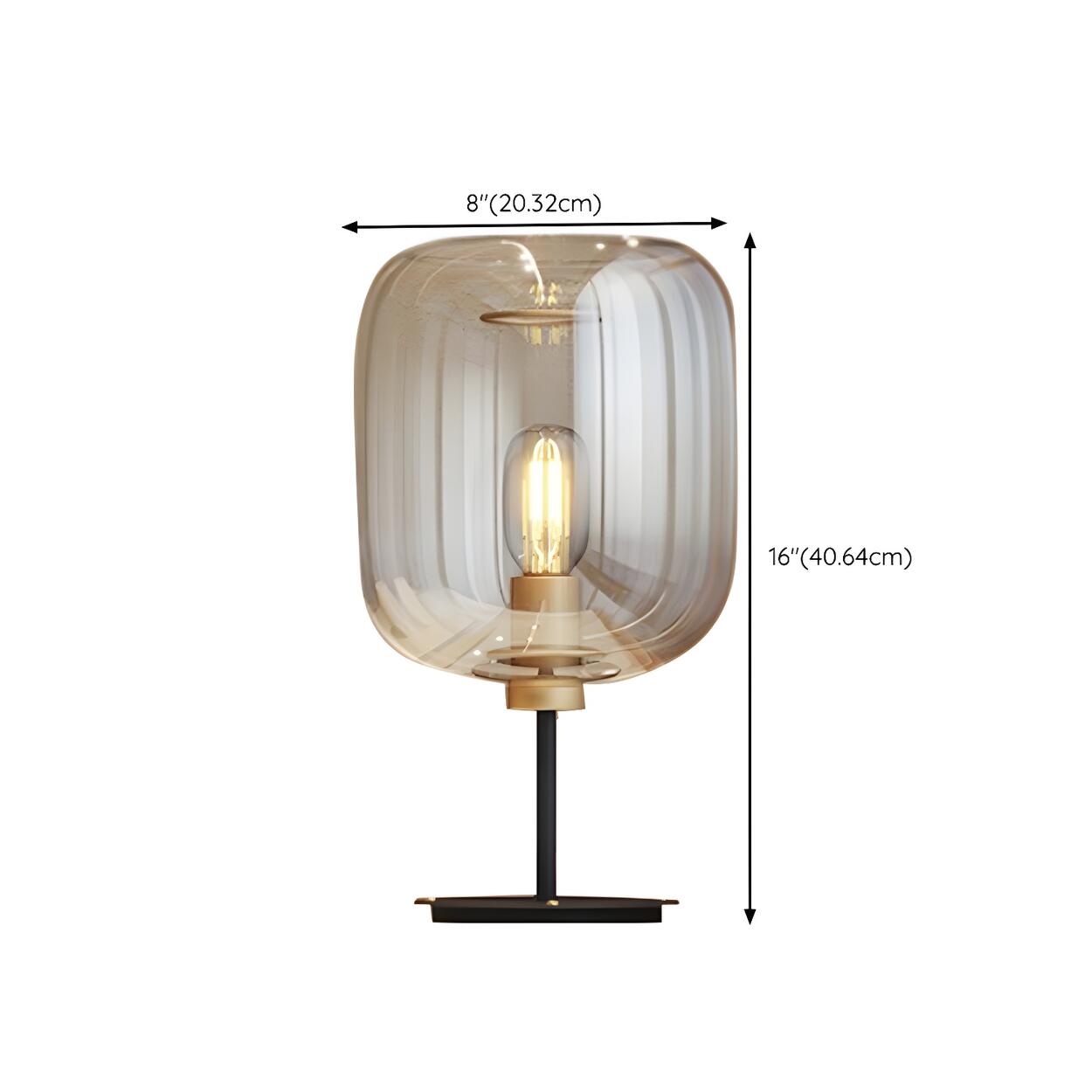 Lámpara De Mesa De Cristal | Pantalla Cilíndrica Decorativa-Lamp-SeemSeem