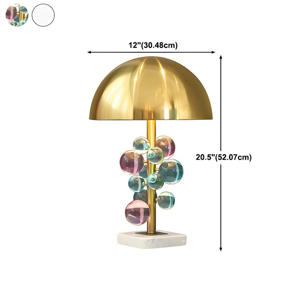 Lámpara De Mesa Decorativa | Pantalla Semiesférica Con Esferas-Lamp-SeemSeem