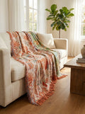 Boho-Baumwolldecke mit Blumenmuster | Dekorative Decke für Sofa und Bett - Blanket-SeemSeem
