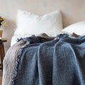Manta Texturizada con Flecos | Acabado Relieve Rectangular Para Sofá y Cama-Blankets-SeemSeem