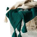 Manta Tejida Decorativa | Diseño Con Borlas-Blanket-SeemSeem