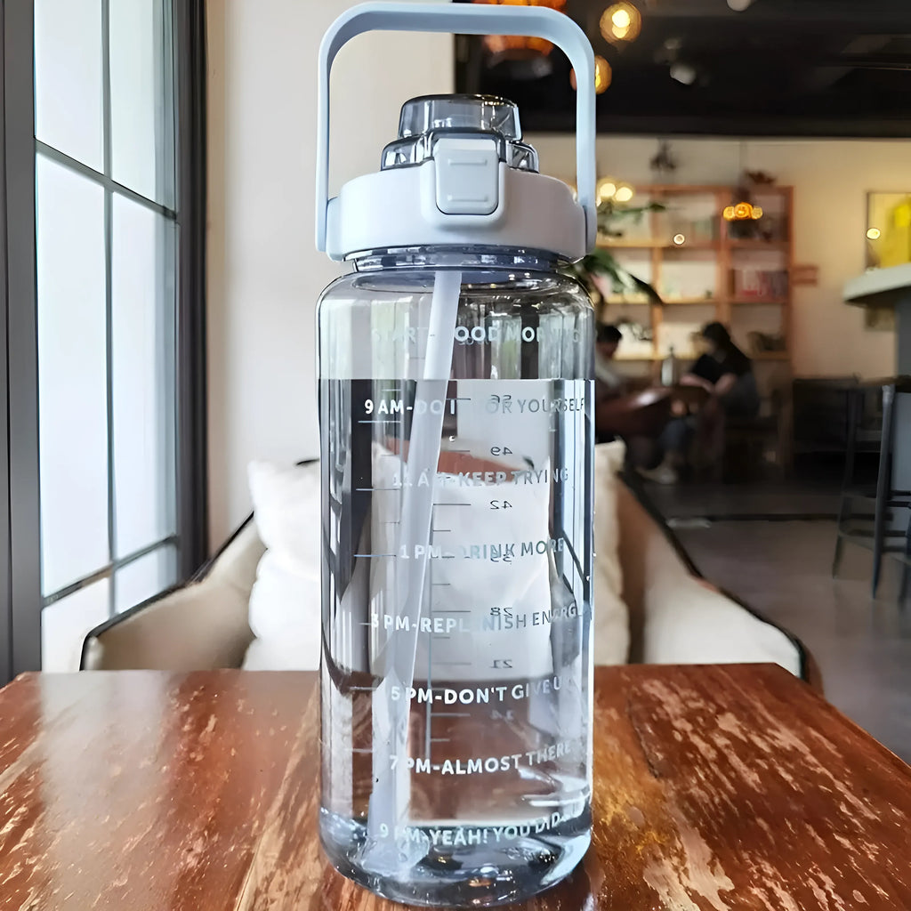 Motivationsflasche mit Trinkhalm | Zeitmarkierung für die tägliche Hydratation-bottles-SeemSeem