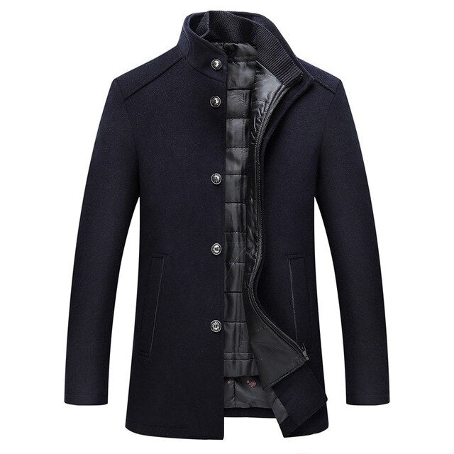 Abrigo Clásico De Lana Para Hombre | Cuello Alzado · SeemSeem