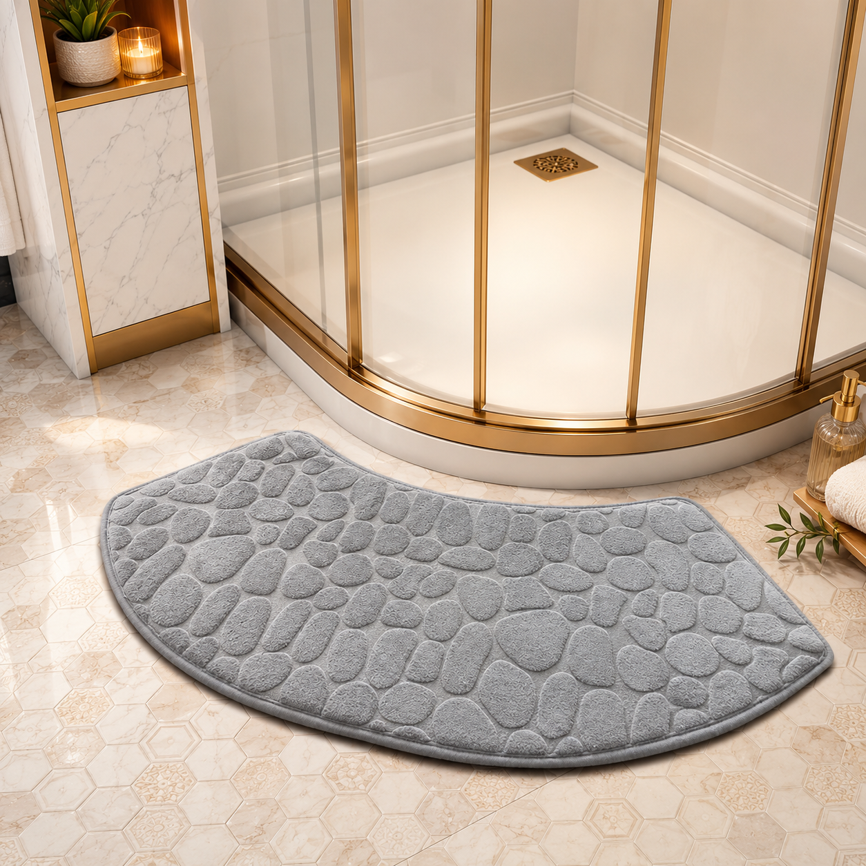 Alfombra De Baño Antideslizante | Relieve De Piedras · SeemSeem