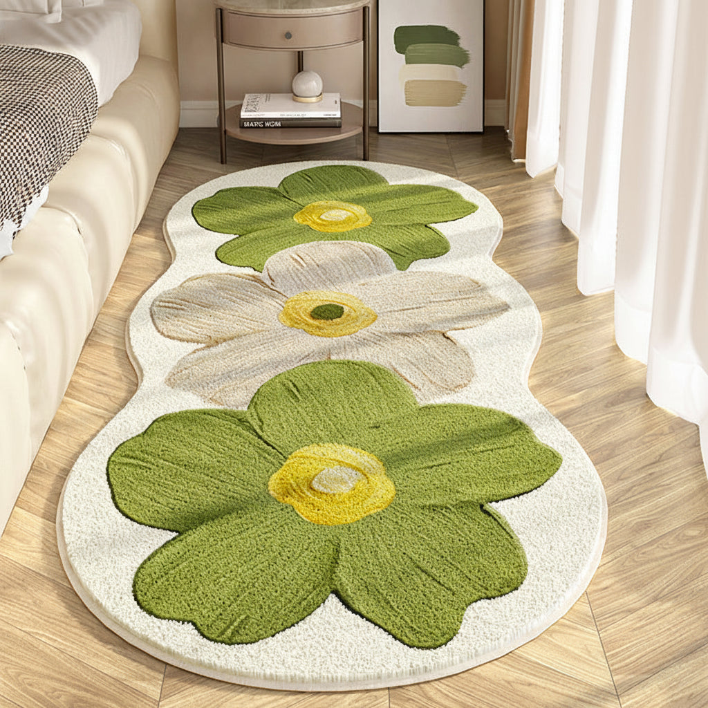 Alfombra De Dormitorio Floral | Forma Irregular · SeemSeem