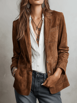 Blazer clássico para mulher | camurça