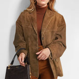 Blazer oversized para mulher | Camurça