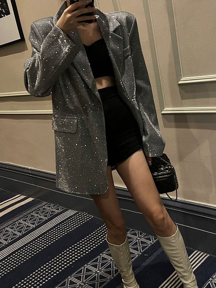 Blazer Oversized Para Mujer | Lentejuelas · SeemSeem