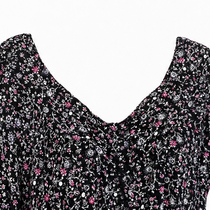 Blusa Con Cuello De Pico Para Mujer | Estampado Floral · SeemSeem