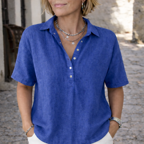 Blusa Con Cuello Para Mujer | Lino · SeemSeem