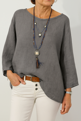 Oversize-Bluse für Damen | U-Boot-Ausschnitt