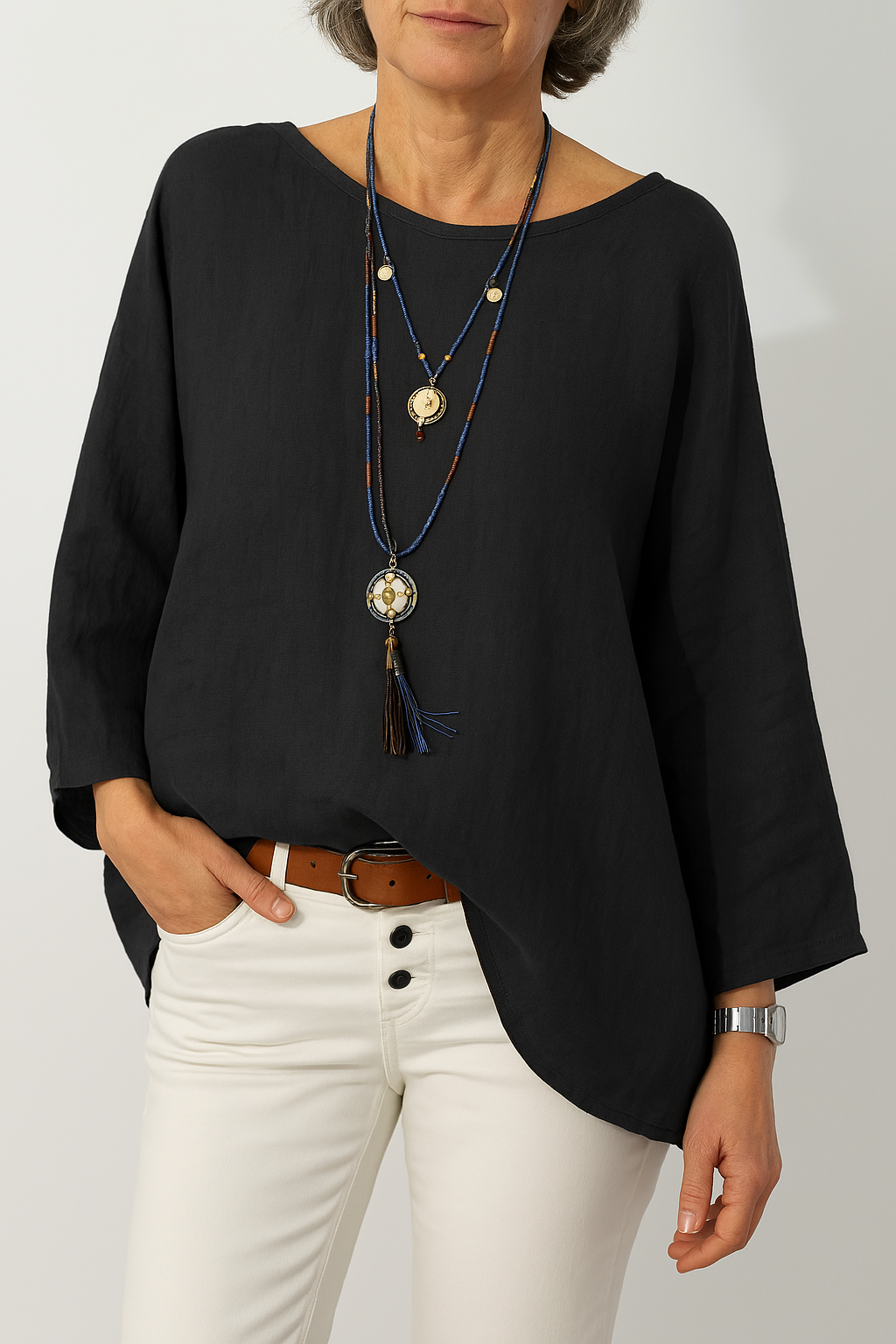 Blusa Oversized Para Mujer | Cuello Barco · SeemSeem