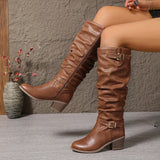 Botas altas slouch para mulher | fivelas