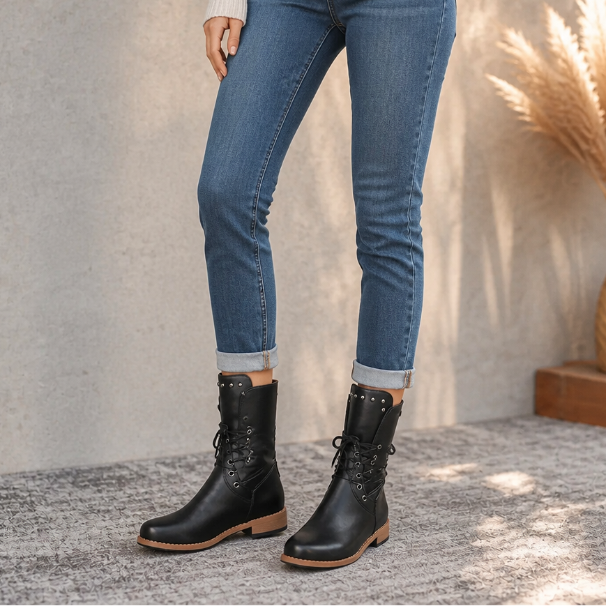 Botas Con Cordones Para Mujer | Cremallera Lateral · SeemSeem