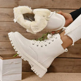 Bottes à lacets pour femme | Doublure en peluche