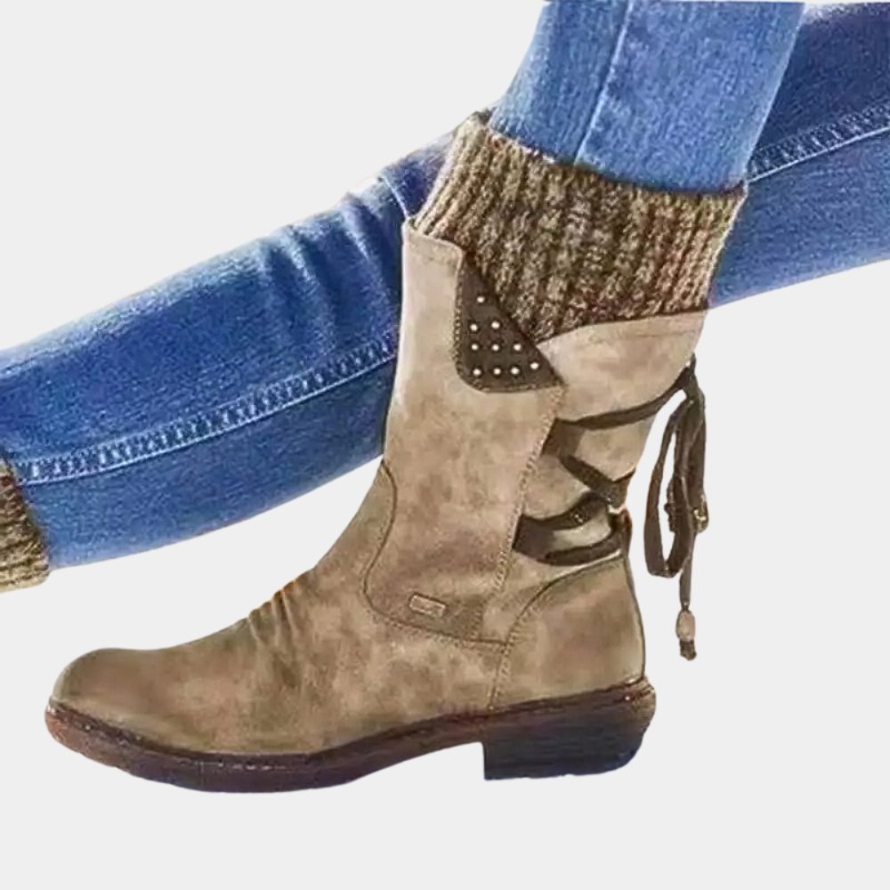 Botas De Caña Media Para Mujer | Con Cordones · SeemSeem