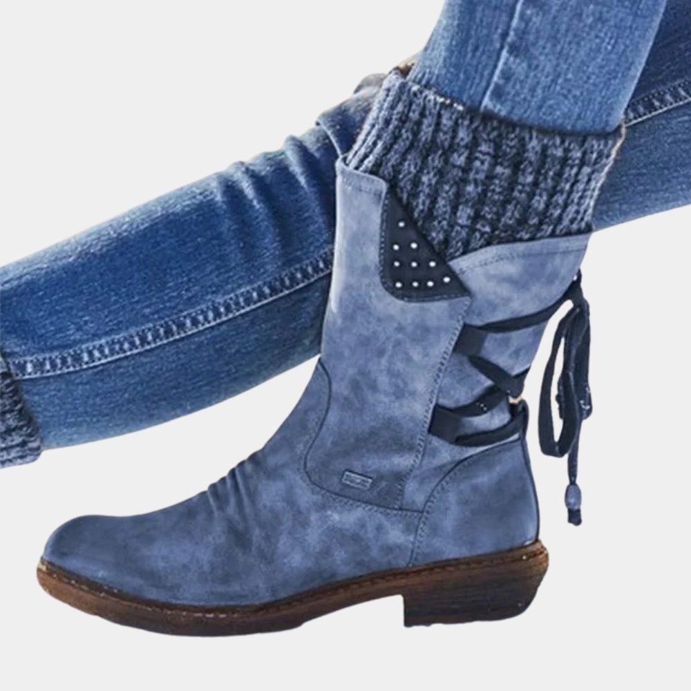 Botas De Caña Media Para Mujer | Con Cordones · SeemSeem