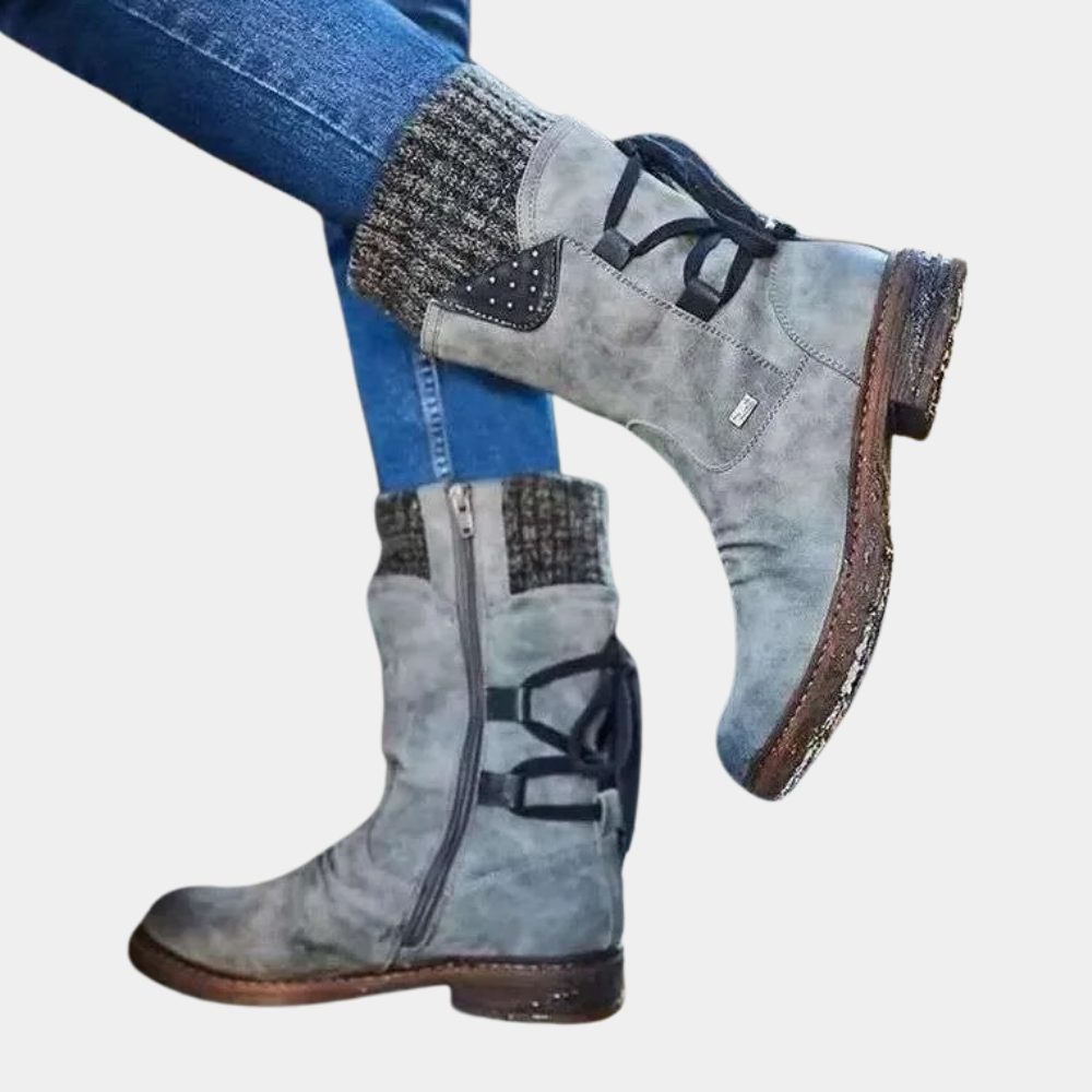 Botas De Caña Media Para Mujer | Con Cordones · SeemSeem
