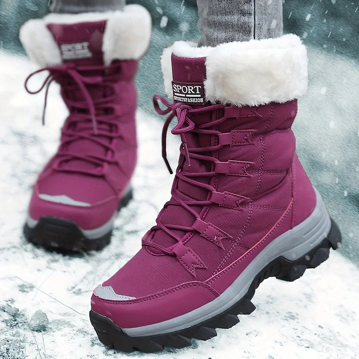 Botas De Nieve Con Cordones Para Mujer | Forro Peludo · SeemSeem