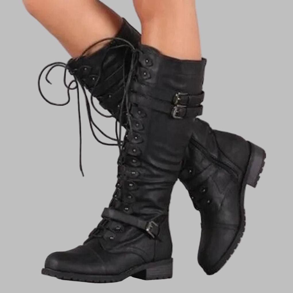 Botas Militares Con Cordones Para Mujer | Hebillas · SeemSeem