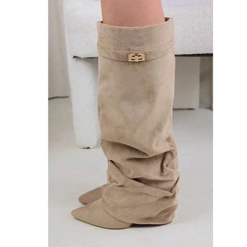 Botas Slouch de Ante Para Mujer | Punta Fina · SeemSeem