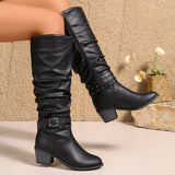 Slouchy-Stiefel für Damen | Mit Schnalle