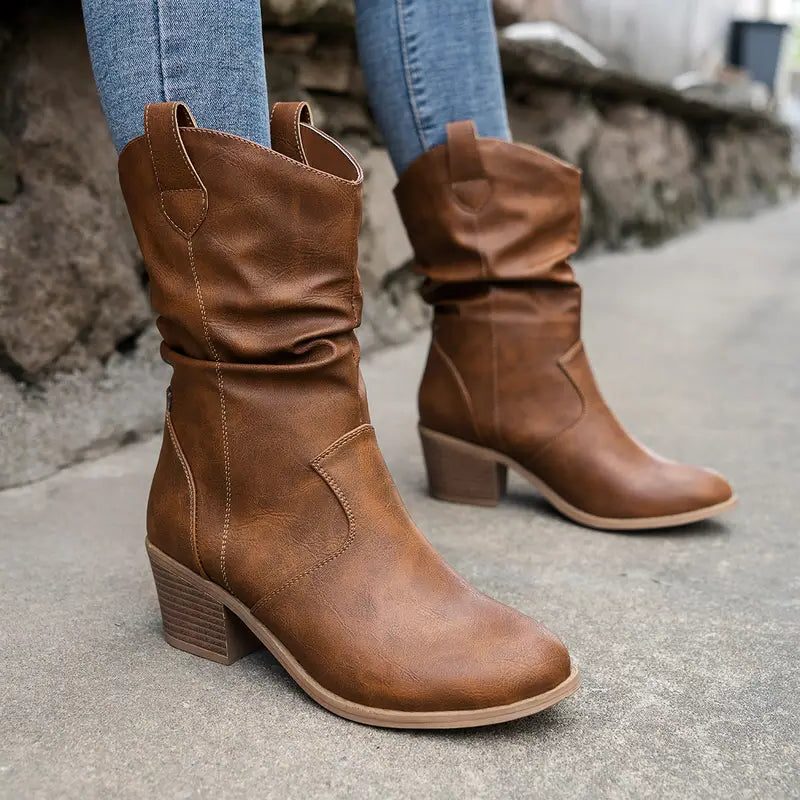 Botas Slouchy Para Mujer | Tacón Ancho · SeemSeem