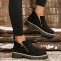 Botines Con Cremallera Lateral Para Mujer | Ante · SeemSeem
