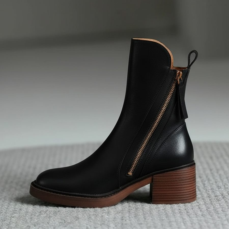 Botines Con Cremallera Para Mujer | Tacón Ancho · SeemSeem