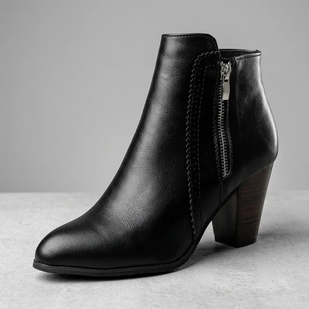 Botines Con Tacón Ancho Para Mujer | Cremallera Lateral · SeemSeem