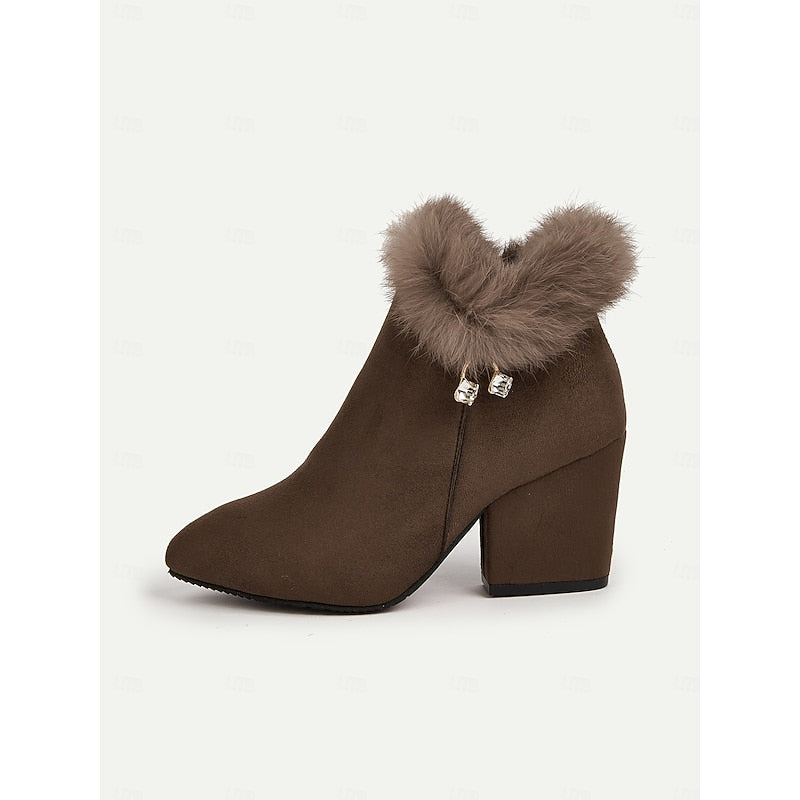 Botines De Tacón Para Mujer | Ribete Pelo · SeemSeem