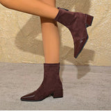 Botines Puntiagudos Para Mujer | Ante