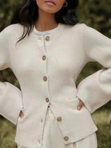 Cardigan da donna con bottoni | Girocollo