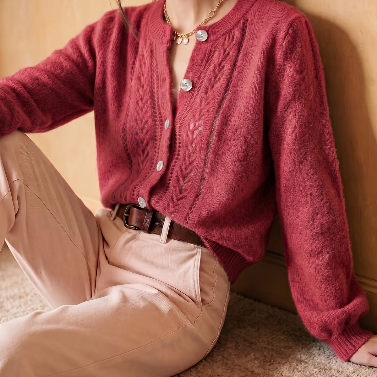Cárdigan Con Botones Para Mujer | Punto Trenzado · SeemSeem